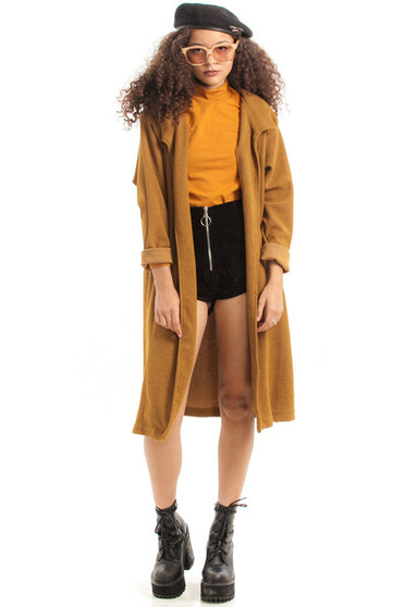 Vintage 80's Mustard on a Mission Maxi Cardigan