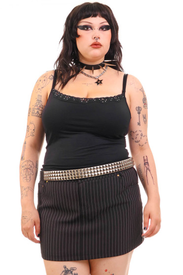 Vintage Y2K Rhinestone Spaghetti Strap Top