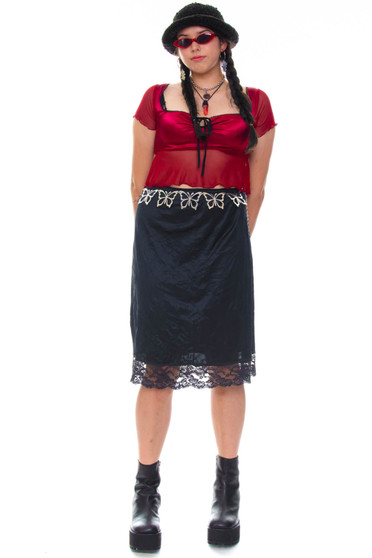 Vintage 90's Black Slip Skirt