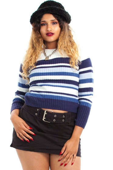 Vintage Y2K Sky High Striped Sweater