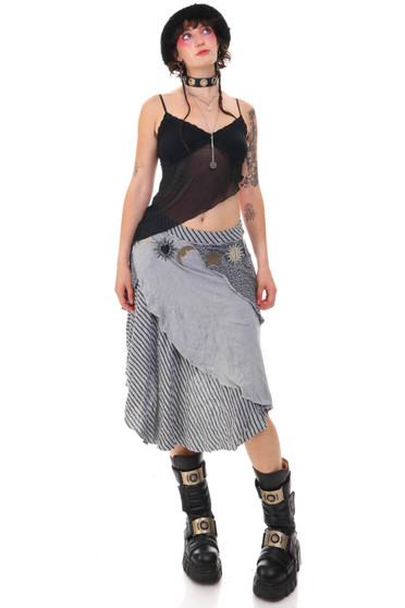 Vintage Y2K Mix Print Asymmetrical Fairy Skirt