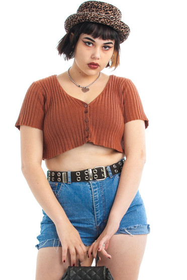 Vintage 90's Jenny Rib Knit Crop Top