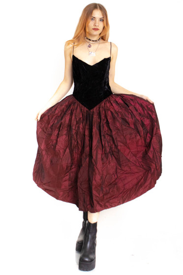 Vintage 90's Slinky Floral Button Maxi Skirt 1