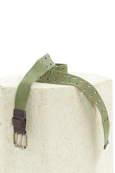 Vintage Y2K Army Green Grommet Belt