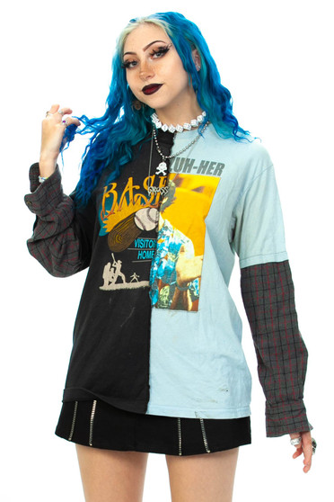 Vintage Y2K Baseball Patchwork Longsleeve