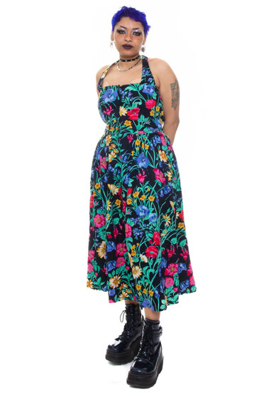 Vintage 90's Sweet Heart Together Floral Halter Dress