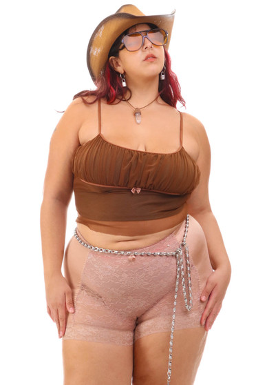 Vintage 90's Blush Lace Lingerie Shorts