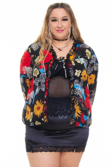 Vintage 90's Dress-U Floral Wrap Top