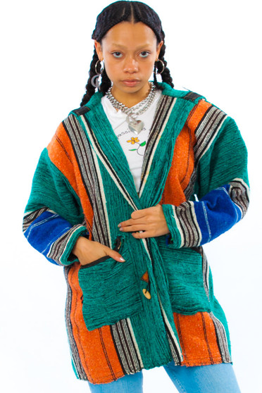 Vintage 70's Tangerine Poncho