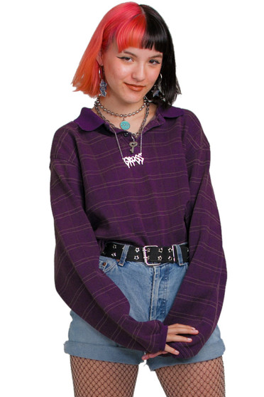 Vintage 90's Eggplant Rugby Long-Sleever