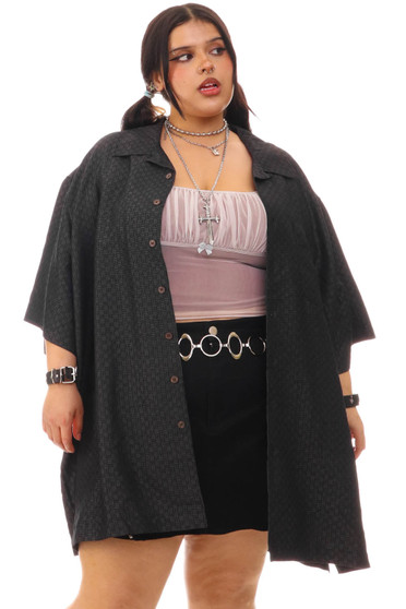 Vintage 90's Black Pattern Button Up