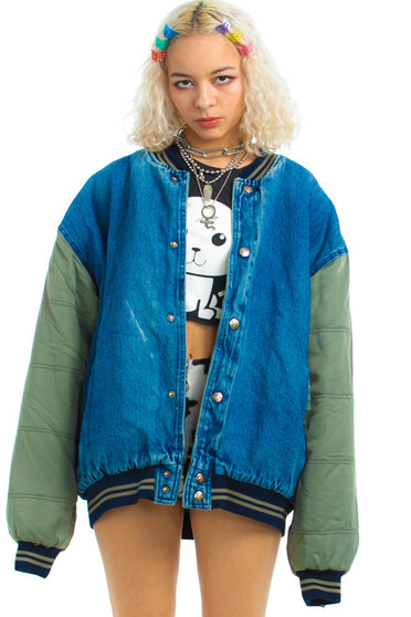 Vintage 90's Denim Mix Coach's Jacket