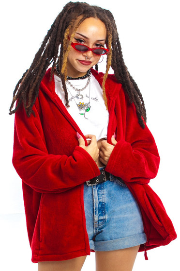 Vintage 90's Cherry Bomb Zip-Front Hoodie