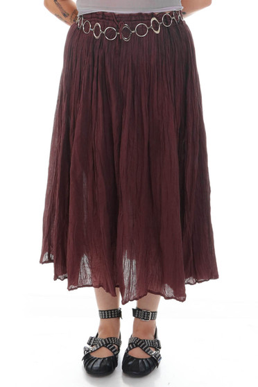 Vintage 90's Fairy Brown Pleated Cotton Maxi Skirt