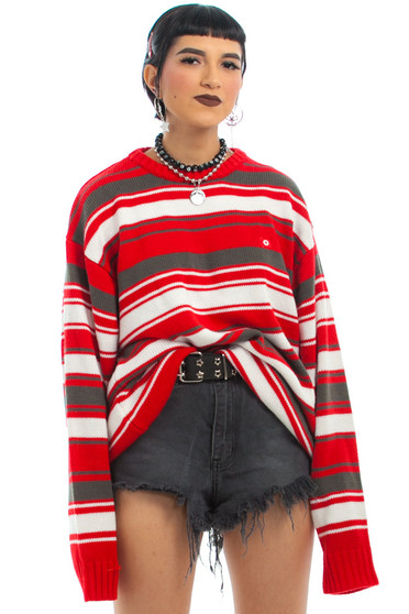 Vintage Y2K Cherry Baby Striped Sweater