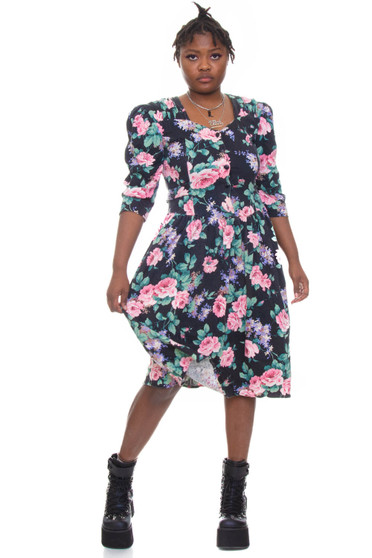 Vintage 80's Stash Floral Cotton Maxi Dress
