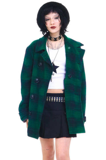 Vintage Y2K Green Plaid American Living Coat