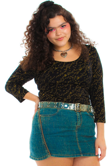 Vintage 90's Metallic Daisy Chain Stretch Top