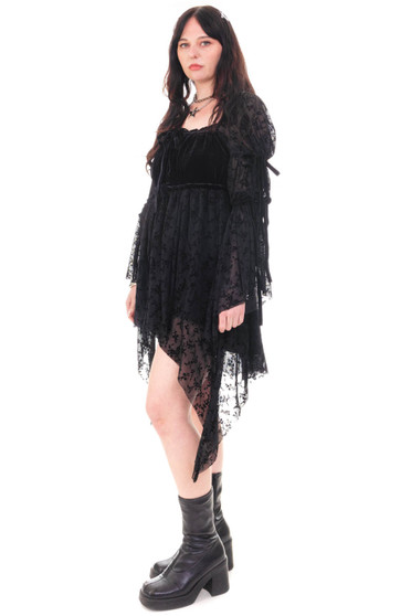 Desdemona Black Velvet Mix Dress