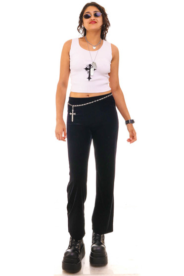 Vintage 90's Black Velvet Lounge Pants 2