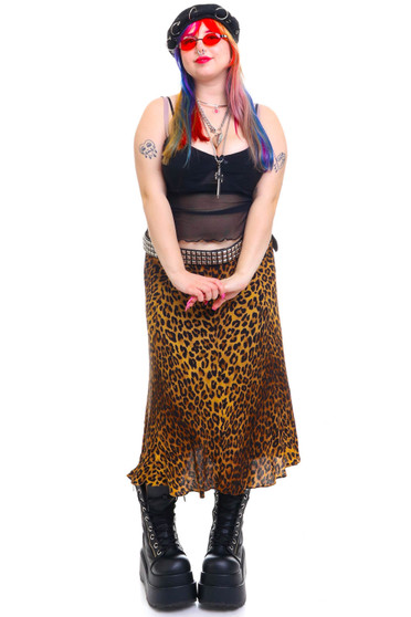 Vintage Y2K Leopard Midi Skirt