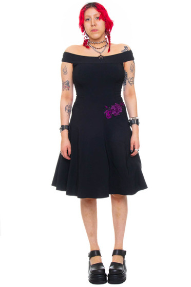 Vintage Y2K Off-The-Shoulder Ruby Rox Black Dress