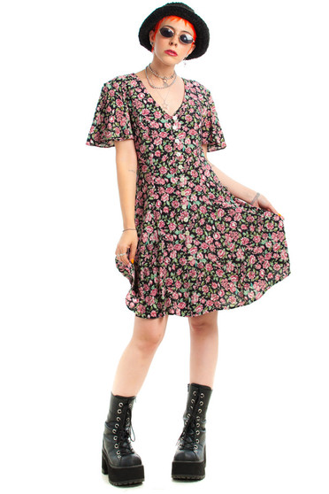 Vintage 90's Sweet Mary Floral Mini Dress