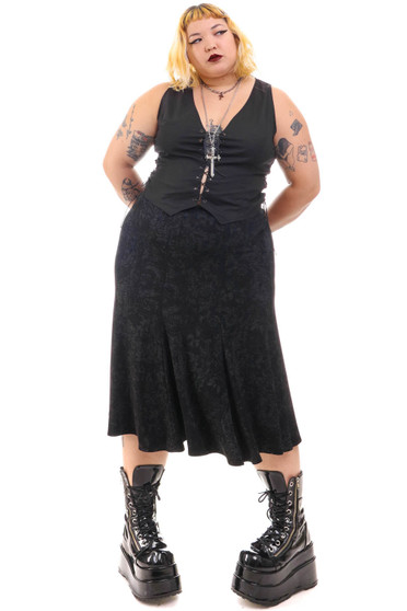 Vintage 90's Super Stretchy Black Flutter Skirt