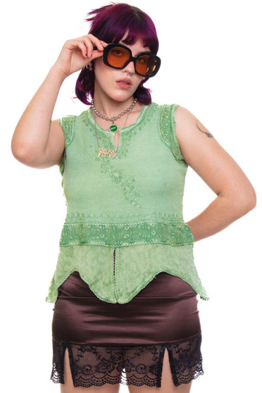 Vintage 90's Sage Fairy Embroidered Tank Top