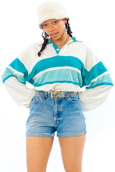 Vintage 80's Double Dutch Stripe Mix Sweatshirt