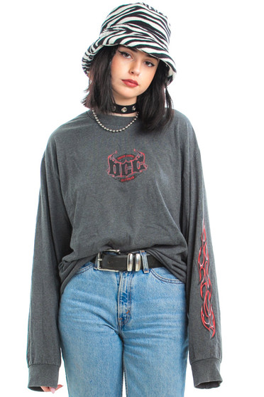 Vintage Y2K Flame-Sleeve O.C. Choppers Long-Sleever