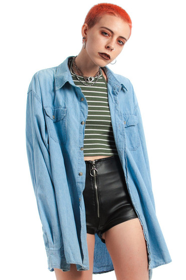 Vintage 90's Wrangler Chambray Button-Up Shacket
