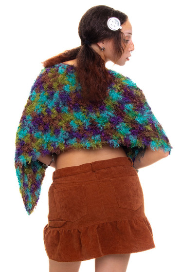 Vintage Y2K Marble Knit Stretch Poncho