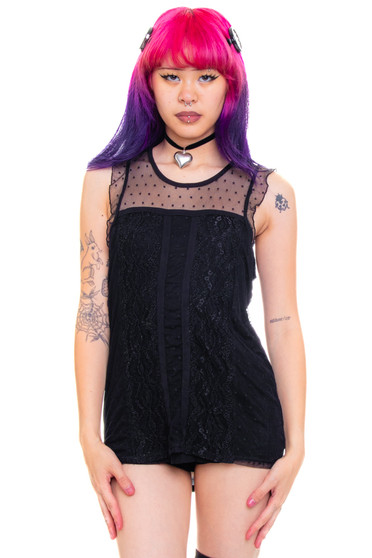 Vintage Y2K Gothic Cupcake Lace Babydoll Tank - XS/S