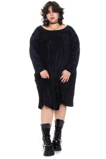 Vintage 90's Black Velvet Mini Dress 1