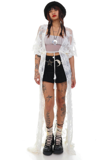 Vintage Y2K Angelic White Lace Cover Up