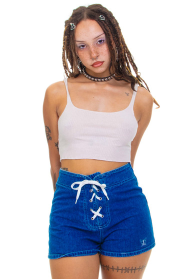 Vintage 90's Butterfly Denim Lace Up Shorts