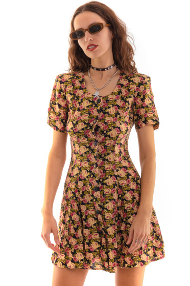 Vintage 90's Rampage Rose Button Dress