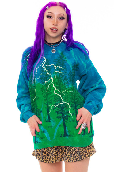 Vintage 80's Colorful Forest Thunder Crewneck