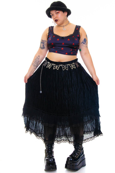 Vintage 90's The Craft Witch Velvet Lace Skirt