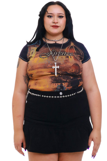 Vintage Y2K Firenze Rhinestone Maximal Top