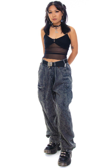 Vintage 90's Acid Wash Crossover Carpenter Pants 1