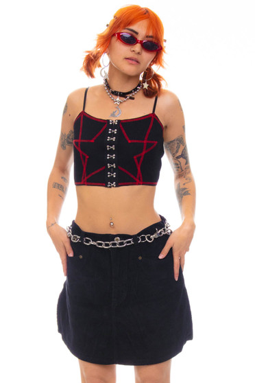 Vintage Y2K Arizona Jeans Black Corduroy Skirt