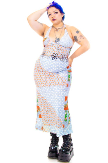 Vintage 70's Halter Maxi Dress