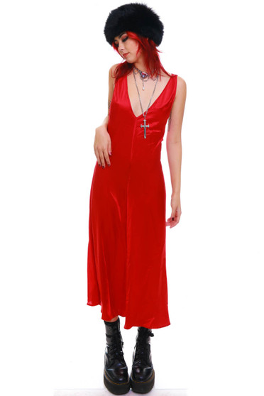 Vintage 90's Slinky Red Dress