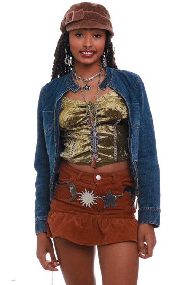 Vintage Y2K Lady Enyce Embroidered Denim Biker Jacket