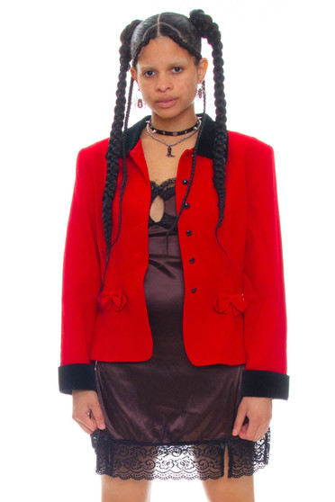 Vintage 80's Sophisticated Red Bow Jacket