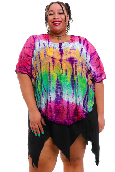Vintage 90's Tie Dye Embroidered Top