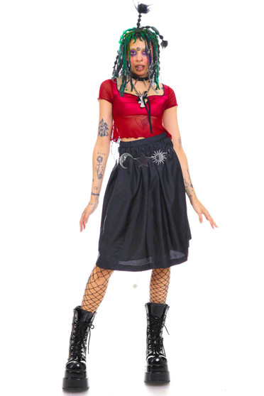 Vintage 90's Classic Black Midi Skirt 1