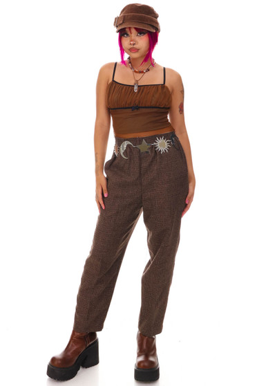 Vintage 90's Brown Houndstooth Pattern Pants